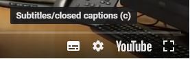 YouTube captions icon